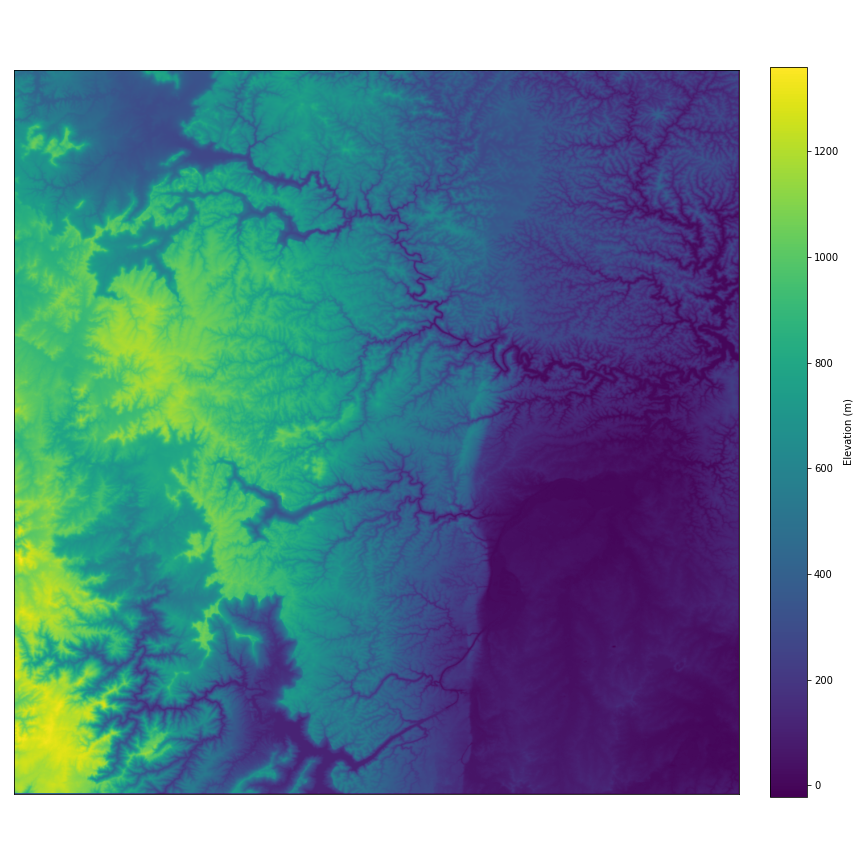 Figure 3: A Digital Elevation Model from SRTM.